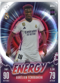 2023-24 Topps Match Attax UEFA Club Competitions Energy #EN5 Aurelien Tchouameni