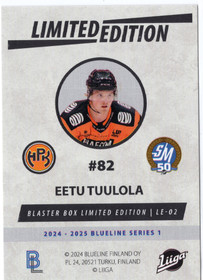 2024-25 Blueline Finland Series 1 Limited Edition Red #LE02 Eetu Tuulola