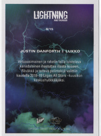 2019-20 Cardset Finland Lightning and Thunder #9 Justin Danforth