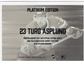 2021-22 Cardset Finland Limited Edition #NNO Turo Asplund