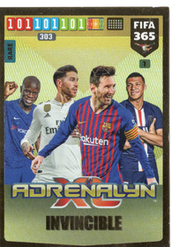 2019-20 Panini Adrenalyn XL FIFA 365 #1 Invincible N'Golo Kante / Kylian Mbappe / Lionel Messi / Sergio Ramos