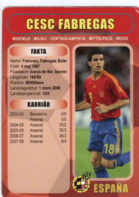 2008-11 Boing Superstars 2008 Swedish Promos #A4 Cesc Fabregas