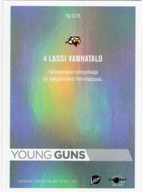2021-22 Cardset Finland Young Guns #YG12 Lassi Vanhatalo