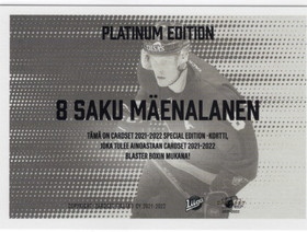 2021-22 Cardset Finland Limited Edition #NNO Saku Mäenalanen