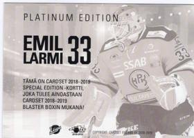 2018-19 Cardset Finland Limited Edition #NNO Emil Larmi