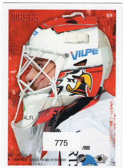 2019-20 Cardset Finland Masks Blue #8 Mika Järvinen SN999