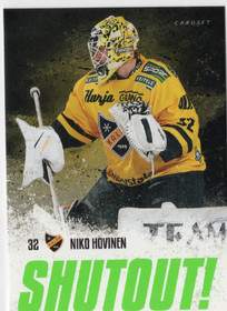 2018-19 Cardset Finland Shutout #SO5 Niko Hovinen