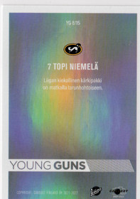 2021-22 Cardset Finland Young Guns #YG8 Topi Niemelä
