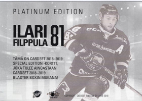 2018-19 Cardset Finland Limited Edition #NNO Ilari Filppula