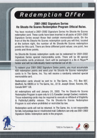 2001-02 Be a Player Signature Series He Shoots He Scores Points #NNO Jeremy Roenick 1PT