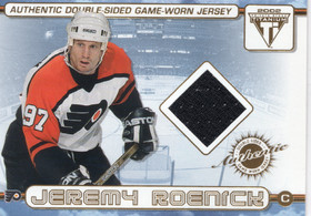 2001-02 Pacific Private Stock Titanium Authentic Double Sided Jerseys #59 Jeremy Roenick / Tom Barrasso MEM