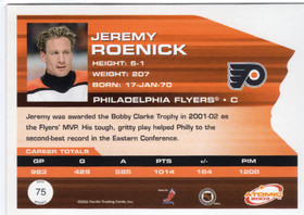 2002-03 Pacific Atomic Hobby Parallel #75 Jeremy Roenick SN775