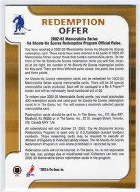 2002-03 Be a Player Memorabilia He Shoots He Scores Points #NNO Jeremy Roenick 1PT