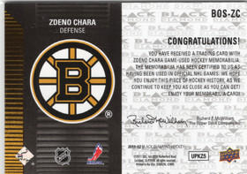 2011-12 Upper Deck Black Diamond Dual Jerseys #BOSZC Zdeno Chara MEM
