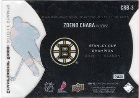 2011-12 Upper Deck Black Diamond Boston Bruins Championship Rings #CRB3 Zdeno Chara