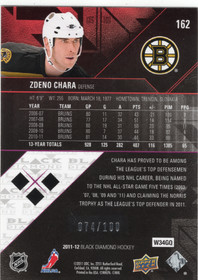 2011-12 Upper Deck Black Diamond Ruby #162 Zdeno Chara SN100