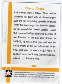 2011-12 In The Game Captain C #100 Zdeno Chara PR150