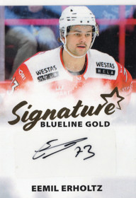 2024-25 Blueline Finland Signature Gold #ÄSSÄTAUEE Eemil Erholtz AU, SN40