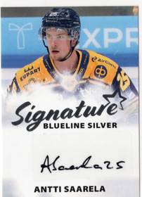 2024-25 Blueline Finland Signature Silver #LUKKOAUAS Antti Saarela AU, SN100