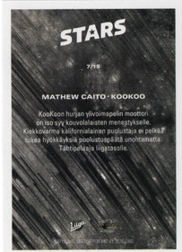 2019-20 Cardset Finland Stars #7 Mathew Caito