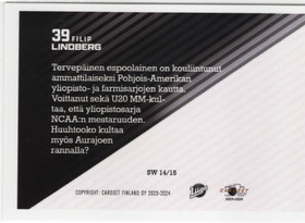2023-24 Cardset Finland Stone Walls #SW14 Filip Lindberg