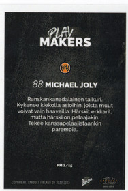 2022-23 Cardset Finland Playmakers #PM2 Michael Joly