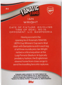 2024-25 Topps Arsenal Fan Set Fanatic Fans #FF2 Ian Wright
