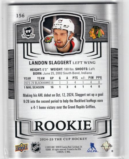 2024-25 Upper Deck The Cup #156 Landon Slaggert RC, SN249