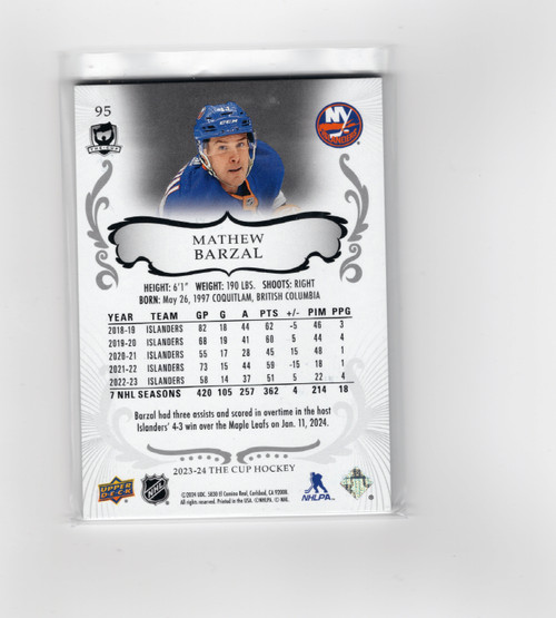 2023-24 Upper Deck The Cup #95 Mathew Barzal SN249