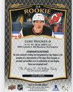 2024-25 Upper Deck Stature 2023-24 Upper Deck Stature Auto Green #34 Luke Hughes ROO, AU, SN199