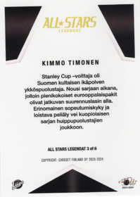 2023-24 Cardset All Stars Legendat #3 Kimmo Timonen