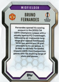 2024-25 Topps Match Attax UEFA Club Competitions Chrome Pro Elite Shield #SH5 Bruno Fernandes