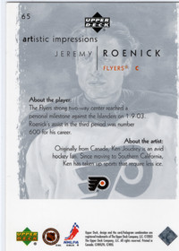 2002-03 Upper Deck Artistic Impressions #65 Jeremy Roenick
