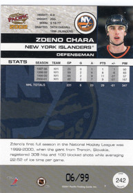 2001-02 Pacific Hobby LTD #242 Zdeno Chara SN99