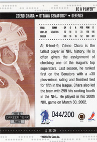 2002-03 Be a Player Memorabilia Ruby #130 Zdeno Chara SN200