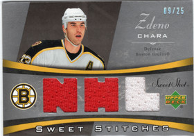 2006-07 Upper Deck Sweet Shot Sweet Stitches Triples #SSZC Zdeno Chara MEM, SN25
