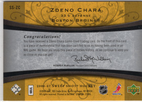 2006-07 Upper Deck Sweet Shot Sweet Stitches #SSZC Zdeno Chara MEM, SN200