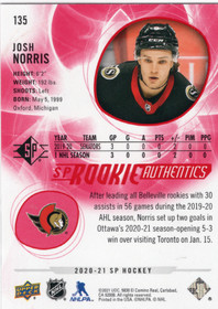 2020-21 SP Red #135 Josh Norris SN799