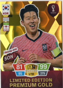2022 Panini Adrenalyn XL FIFA World Cup Premium Gold Limited Edition #NNO Heung-min Son