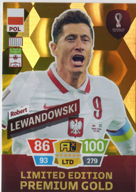 2022 Panini Adrenalyn XL FIFA World Cup Premium Gold Limited Edition #NNO Robert Lewandowski