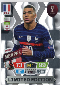 2022 Panini Adrenalyn XL FIFA World Cup Limited Edition #NNO Kylian Mbappe
