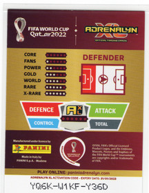 2022 Panini Adrenalyn XL FIFA World Cup Limited Edition #NNO Virgil Van Dijk