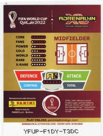 2022 Panini Adrenalyn XL FIFA World Cup Limited Edition #NNO Kevin De Bruyne