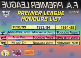 1995-96 Merlin Ultimate Lasercut #1 FA Premier League Emblem