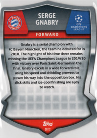 2023-24 Topps Match Attax UEFA Club Competitions Pro Elite Chrome Shield #SH12 Serge Gnabry