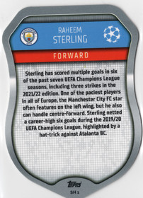 2022-23 Topps Match Attax UEFA Club Competitions Pro Elite #SH1 Raheem Sterling
