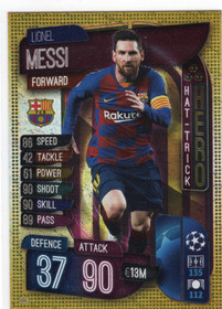 2019-20 Topps Match Attax UEFA Champions League Hat Trick Hero #HH1 Lionel Messi