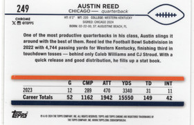 2024 Topps Chrome Aqua Refractor #249 Austin Reed SN199