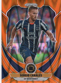 2025 Panini Prizm FIFA Club World Cup Orange Seismic Prizms #63 Sergio Canales SN199
