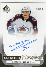 2024-25 SP Authentic Curated Signatures #SPCSG Samuel Girard AU, SN99